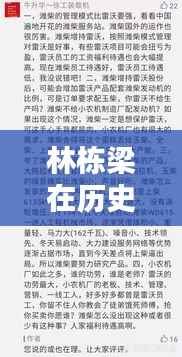 林栋梁在历史上的最新动态,多方观点碰撞与影响分析