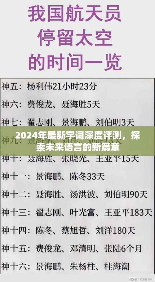 2024年最新字词深度评测,探索未来语言的新篇章