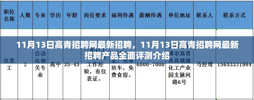 11月13日高青招聘网最新招聘及全面评测介绍