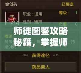 师徒图鉴攻略秘籍,掌握师徒关系的核心要素最新指南