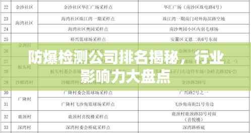 防爆检测公司排名揭秘,行业影响力大盘点