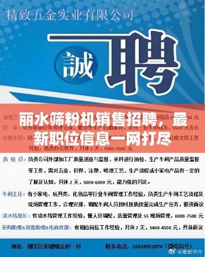 丽水筛粉机销售招聘,最新职位信息一网打尽