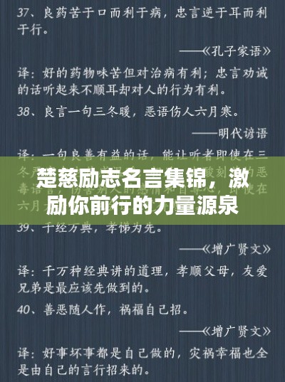 楚慈励志名言集锦，激励你前行的力量源泉