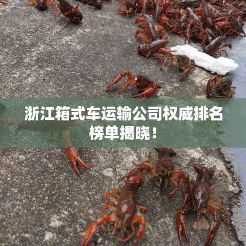 浙江箱式车运输公司权威排名榜单揭晓!